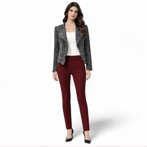 Black & White Tweed Open-Front Blazer